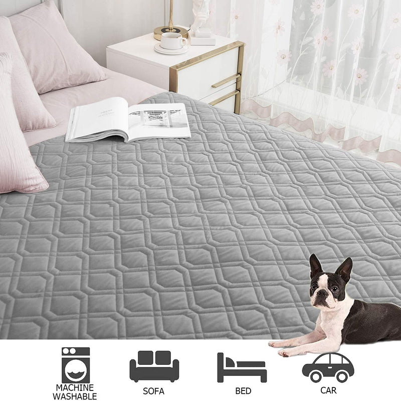Ameritex Waterproof Dog Bed Cover Pet Blanket for Furniture Bed Couch Sofa Reversible 52x82 Inch (Pack of 1) Grey+dark Grey - PawsPlanet Australia