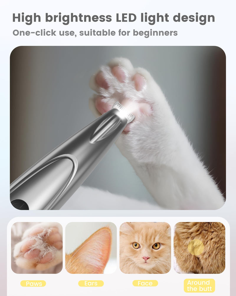 Cat Clippers with LED Display Light Sliver - PawsPlanet Australia