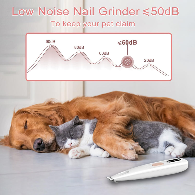 Dog Paw Trimmer with Detachable Ceramic Blade for Trimming, Cat & Dog Hair Clippers, Electric Dogs Trimmer for Paws, Rechargeable Paws Trimmers for Paws, Eyes, Ears, Face, Rump-White(Set of 3) White Set of 3 - PawsPlanet Australia