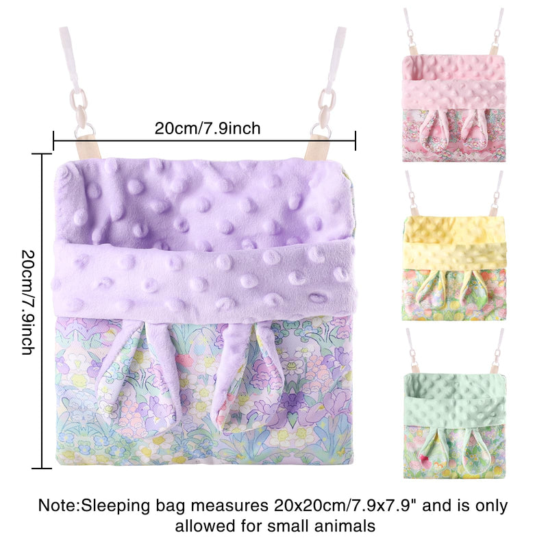 Sugar Gliders Sleeping Pouch Hamsters Velvet Hanging Hammocks Bed Carrier with Strap Squirrels Marmosets Guinea Pig Warm Swing Carry Pouch Cage Accessories for Small Animal (Purple) Purple - PawsPlanet Australia