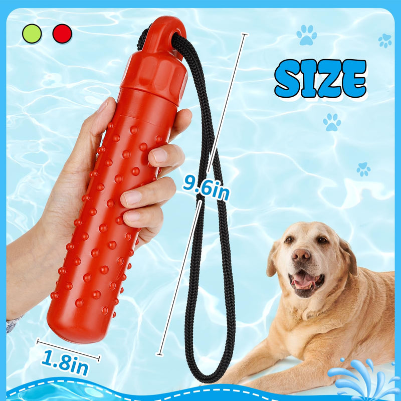 MEWTOGO Floating Dog Pool Toys - Interactive Fetching Dog Water Toys for Hiding Food, Lightweight TPR Bumper Toys with Rope for Summer Dogs Outdoor Training Playing, 2Pcs