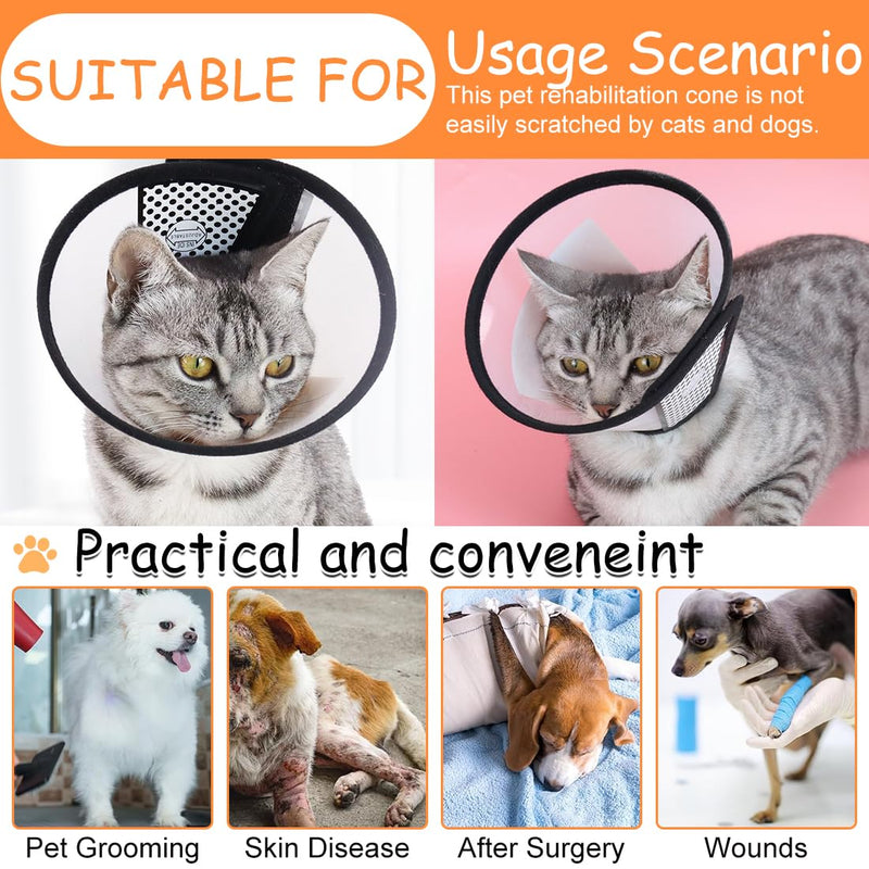 Adjustable Cat Collar, Plastic Pet Collar, Protective Collar, Bite and Lick Protection, Adjustable Collar for Kittens (15-18cm)