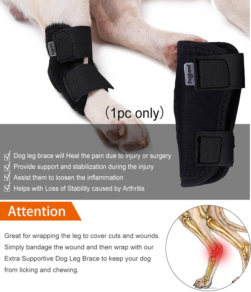 Dog Brace Front Rear Short Leg Wrap Sleeve Protects Wounds Pet Brace Heals and Prevent Injuries and Sprain Helps,Large L