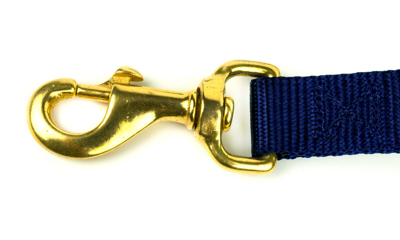 Country Brook Petz 1" Wide Heavy-Duty Nylon Leash for Dogs - Traditional Style Durable Leash with Easy-to-Use Snap - Made in The USA, Navy Blue, 6 Foot 6 Foot X 1 Inch Wide (Pack of 1) - PawsPlanet Australia