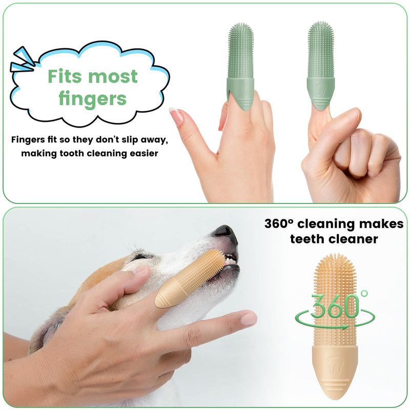 Dog Toothbrush, 4 Pack Dog Tooth Brush, 360° Cleaning Finger Toothbrush for Dogs, Food Grade Silicone Dog Finger Toothbrush Fits Most Fingers, Toothbrush for Dogs & Cats Dental Care - PawsPlanet Australia