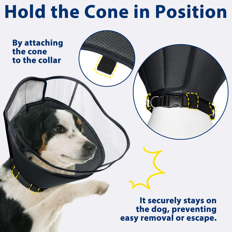 Mayerzon Soft Dog Collar, Lick Protection, Protective Collar, Adjustable Dog Collar with Lick Protection, Lightweight Collar for Dogs, Pet Elizabethan (Grey, XL) gray