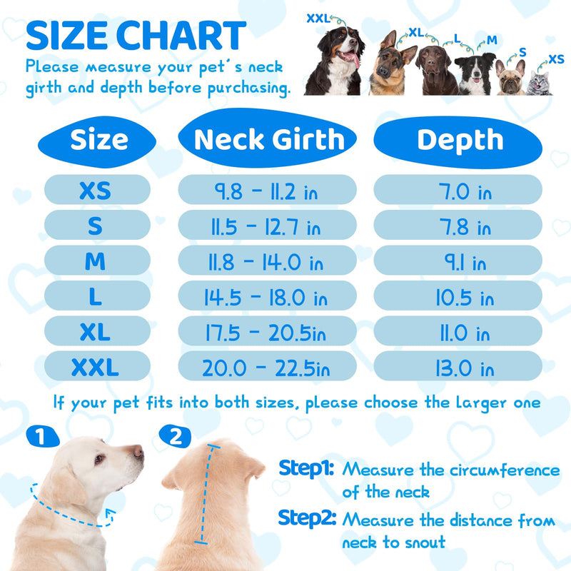 Supet Dog Cone for Dogs After Surgery, Comfortable Dog Cones for Large Dogs to Stop Licking, Soft Dog Cone with Protect Neck Fabric, Protective Elizabethan Collar for Medium Small Dogs Love M M (Neck:11.8-14.0 in) - PawsPlanet Australia