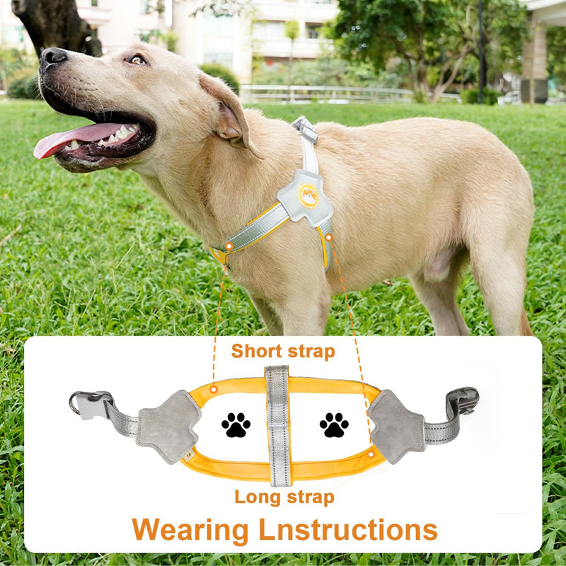 No Pull Dog Harness with Breathable Mesh Padding, Reflective Strips, Escape Proof Design, Quick Adjust Fit for Training & Walking Small, Medium, and Large Dogs (Yellow, L) Yellow - PawsPlanet Australia
