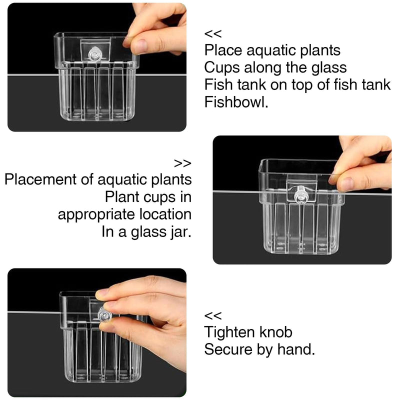 4 Pcs Aquarium Plant Holder,Hanging Fish Tank Plant Pot Aquarium Planter Cups,Suitable for Fish Tank Scene Arrangement of a Variety of Plants Hydroponics - PawsPlanet Australia