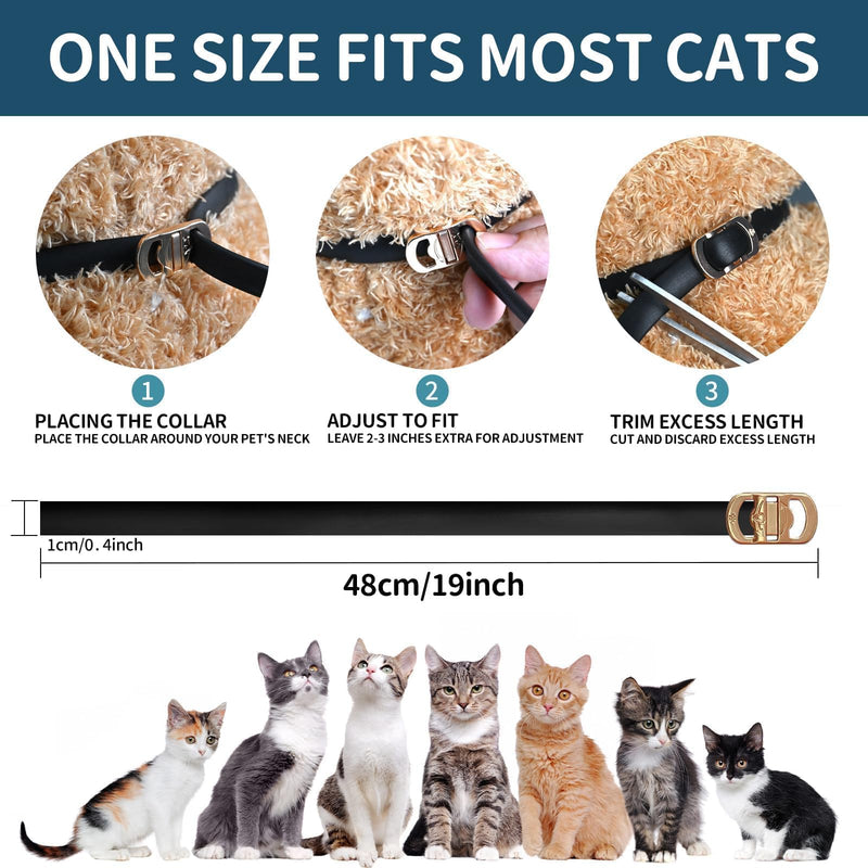 Flea Collar for Cats 4 Pack, 32 Months Flea and Tick Prevention for Cats Collar, Waterproof Cat Flea Collar, Natural Cat Flea and Tick Treatment Collar, Adjustable Flea Collar for Cat Kitten, Black - PawsPlanet Australia