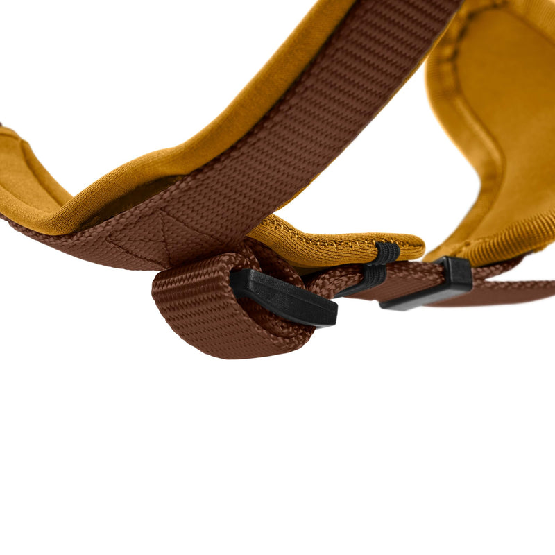 HUNTER NEOPREN dog harness, nylon, padded with neoprene, for sport and leisure,brown / caramel, nylon, neoprene,45-57,S 45-57 brown / caramel, nylon, neoprene - PawsPlanet Australia
