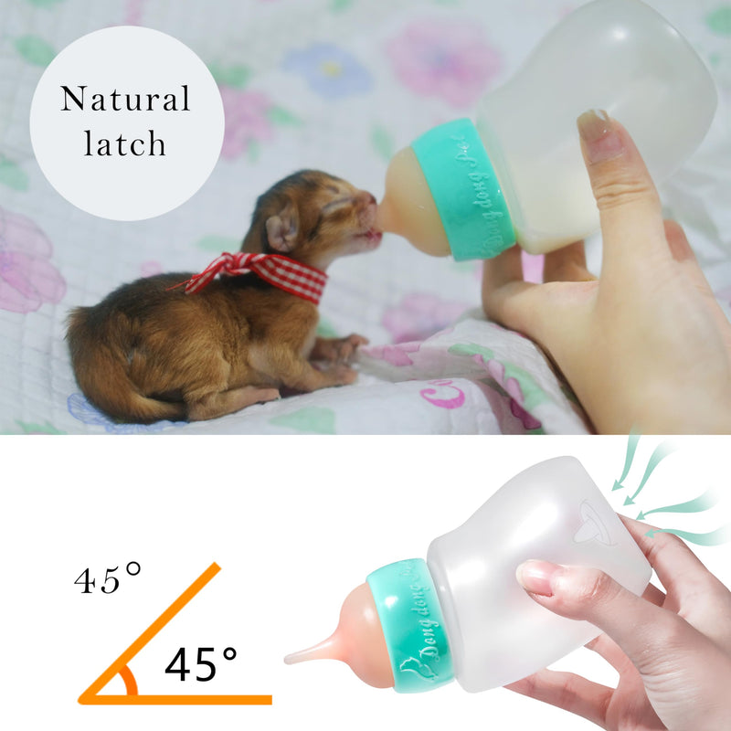 Kitten Feeder Bottle, Silicone Feeding Nipple and Syringes for All Breed of Kittens and Other Animals (150ml Bottle+2 Sizes Nipple(S/M)+1 Syringe) Kitten/Toy Puppy (150ml) - PawsPlanet Australia