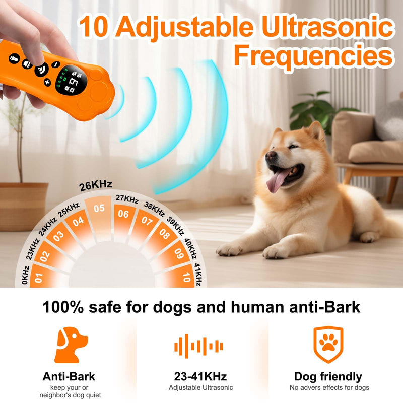 OSA Dog Bark Deterrent Device, 3X Anti Barking Device for Dogs,Variable Frequency Pet Behavior Corrector with 10 Level Ultra Sound, Anti-Bark Flashlight,Dog Barking Deterrent Devices