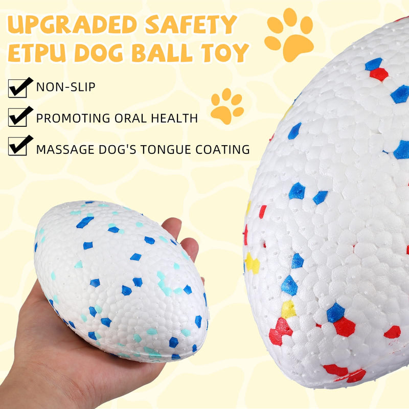 3 Pcs 5.5 Inches Dog Footballs,Indestructible Dog Ball for Aggressive Chewers, Tough Large Dog Balls Outdoor Floating Dog Toys for Medium and Large Breed, 3 Color - PawsPlanet Australia