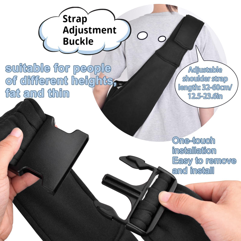 CUBY Dog and Cat Sling Carrier, Hand-Free Dog Carrier Slings with Adjustable Straps Pocker, Puppy Slings Carrier for Small Dogs Cats Outdoor Travel Bag(Black, M-Adjustable Strap) Black - PawsPlanet Australia