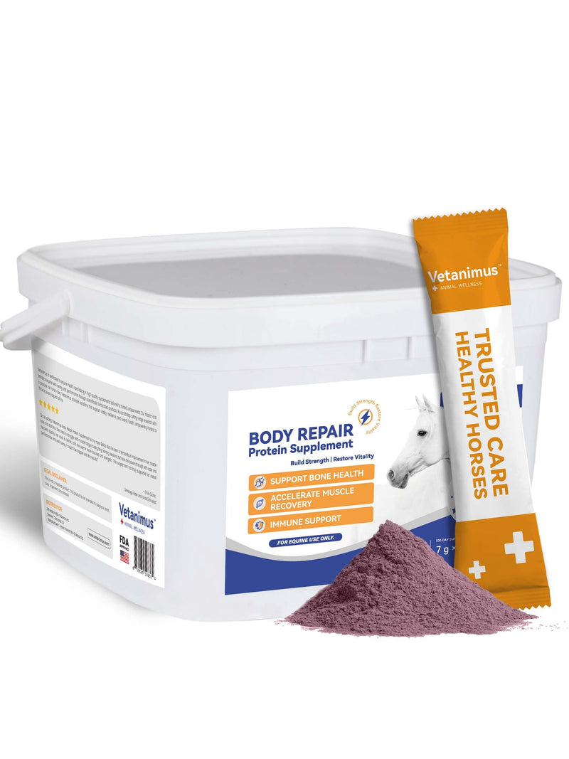 100-Day Supply Equine Body Repair Protein Supplement-Amino Acids Speed up Muscle Recovery After Exercise Promote Healthier Joints Big Tub