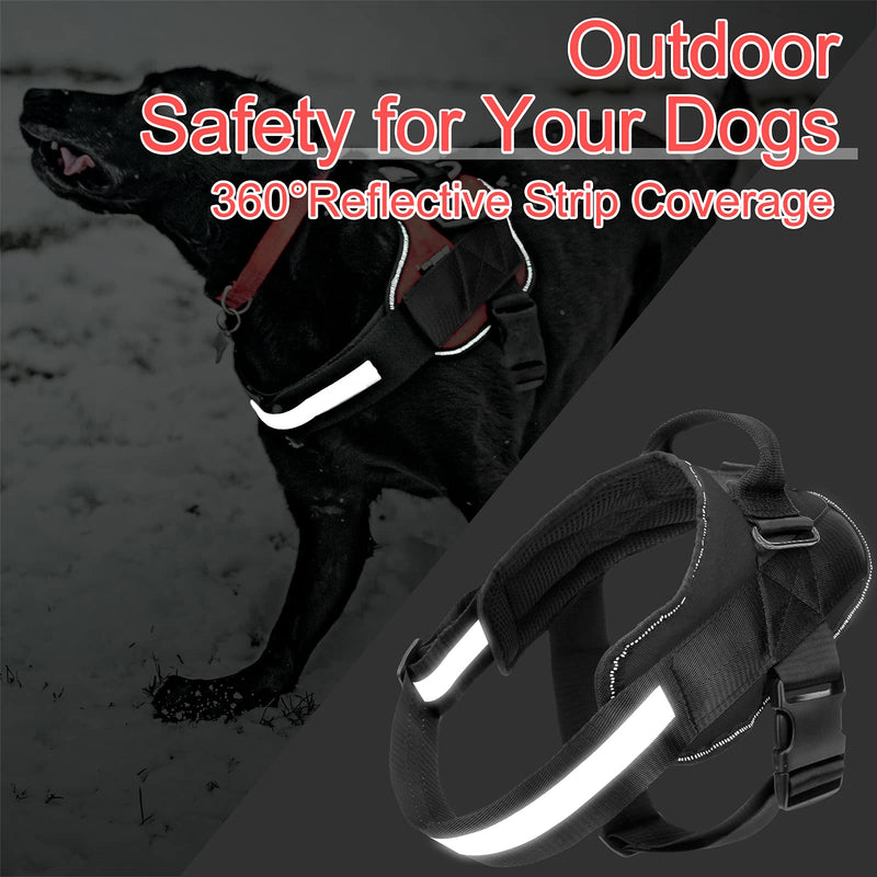 Bolux Over Head Dog Harness, Easy On and Off Pet Vest Harness, Reflective Breathable and Easy Adjust Pet Halters with Nylon Handle for Small Medium Large Dogs, Red, L Large (Pack of 1) - PawsPlanet Australia