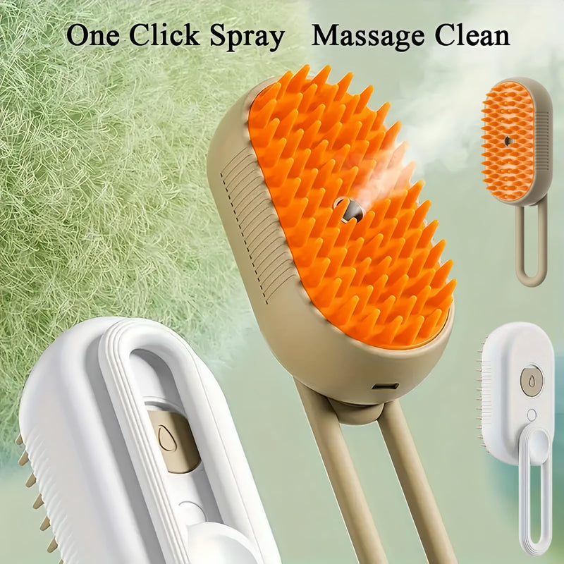 Steamy Brush Pro, 2024 Upgraded, 3 in1 Cat Steamy Brush - Coffee, Cat Brush with Steam for Shedding - PawsPlanet Australia