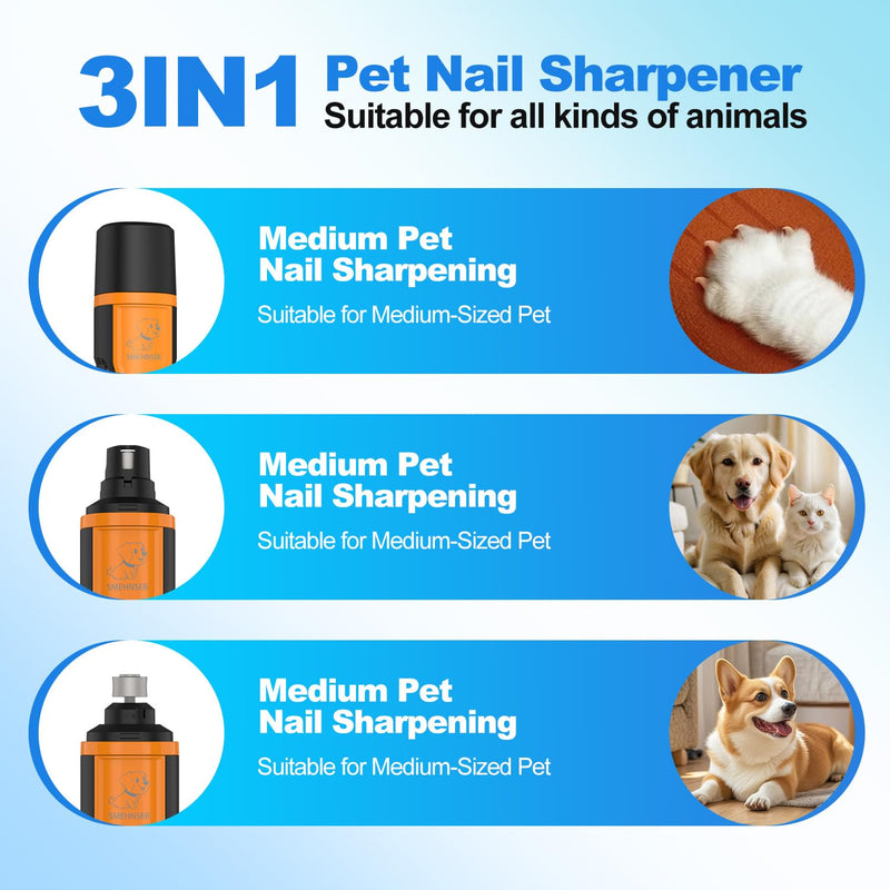 Dog Nail Grinder, Electric Dog Nail Trimmer,5-Speed Paws Grooming & Smoothing,2 LED Lights & 2000mAh Battery, Suitable for Large, Medium,Small Dogs and Cats - PawsPlanet Australia