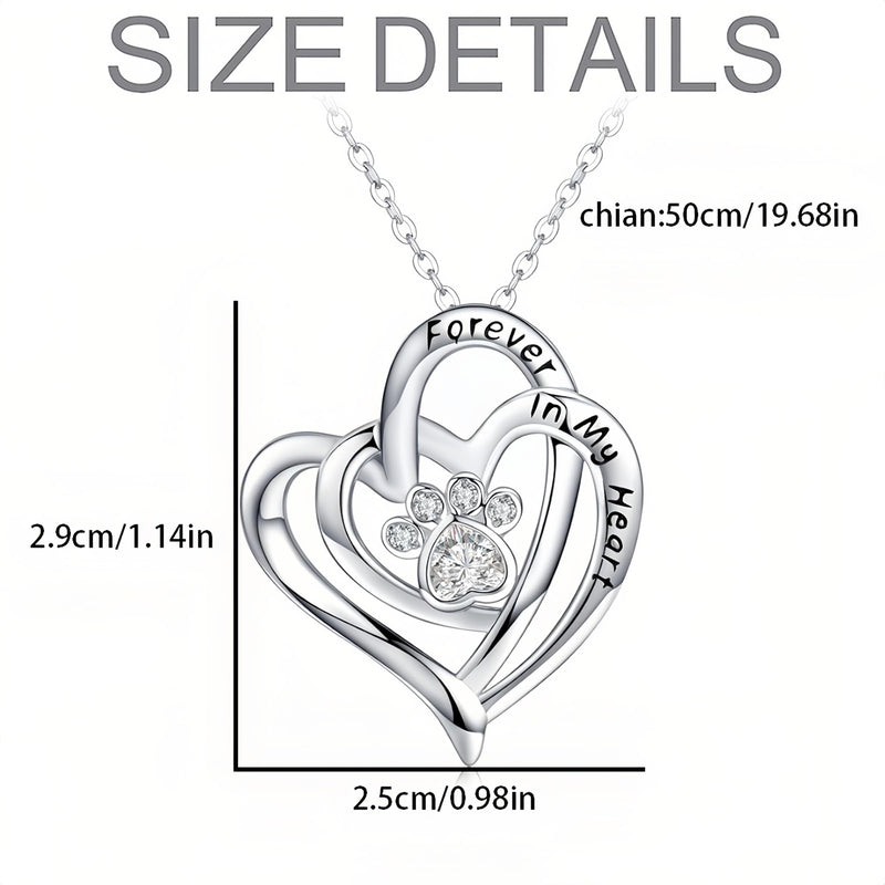 Dog Memorial Gifts Remembrance Necklace: Loss of Dog Sympathy Gift- Personalized Pet Necklace for Women Pet Lovers (Stainless) Forever In My Heart - PawsPlanet Australia