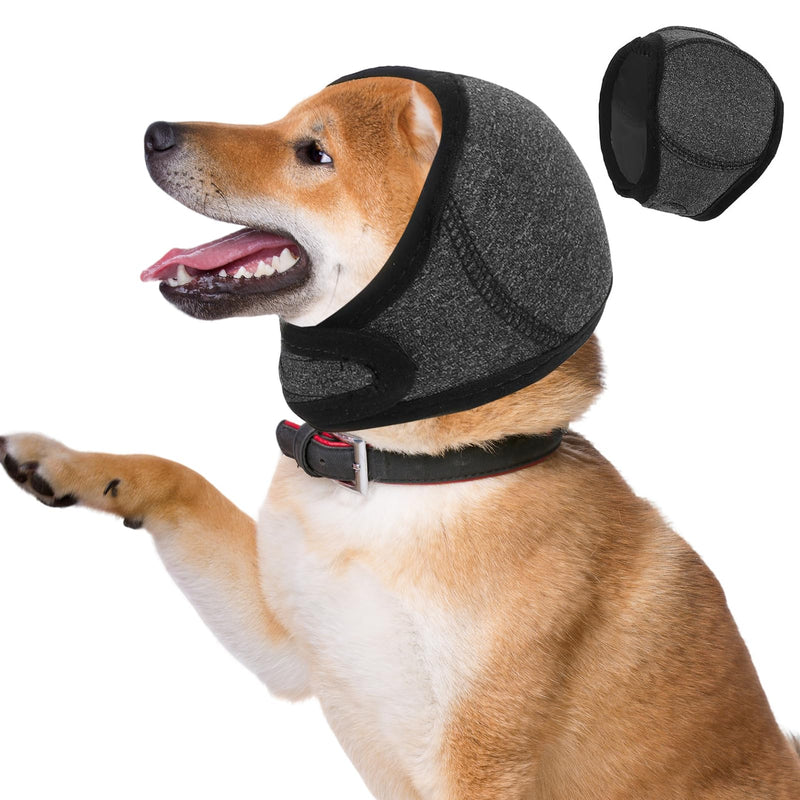 Dog Calming Ear Cover, Waterproof Adjustable Dogs Snood Ear Protectors Warm Ear Covers Comfort Dog Ear Muffs Noise Protection for Grooming Bathing Swimming Anxiety Relief (M) M