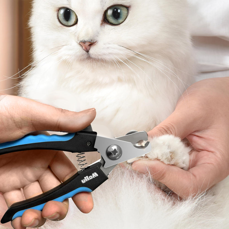 Dog & Cat Nail Clippers, Pet Nail Clipper and Trimmer with Safety Guard to Prevent Over Cutting, Grooming Razor Sharp Blades with Nail File for Small, Medium, Large Breeds, L Black Blue Blackblue - PawsPlanet Australia