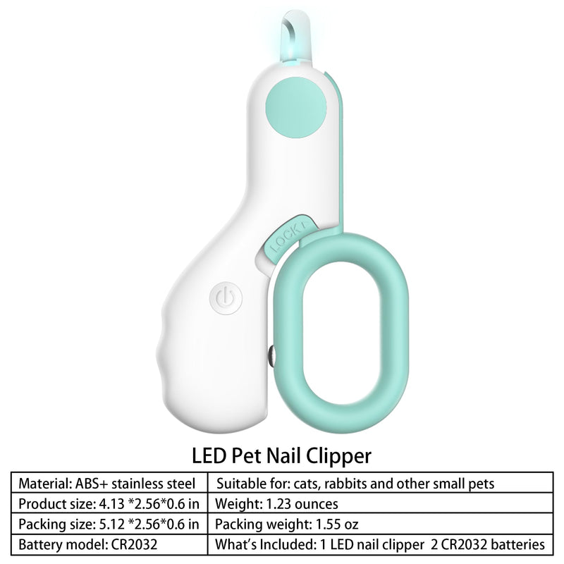 Pet Nail Clippers with LED Lights cat Nail Clippers for Indoor Cats Nail Trimmer Clippers for Small Dog Nail Trimmers Cats Rabbits Nail Clippers Bird Kittens (Blue) Blue - PawsPlanet Australia