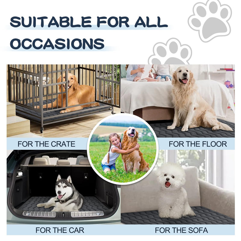 Bubble bear Dog Crate Mat - Upgraded Thick, Ultra Soft, Washable & Anti-Slip Kennel Pad for Small/Medium/Large Dogs, Dark-Hued to Hide Stains (42"x28") Upgraded Thick Black 42.0"L x 28.0"W - PawsPlanet Australia