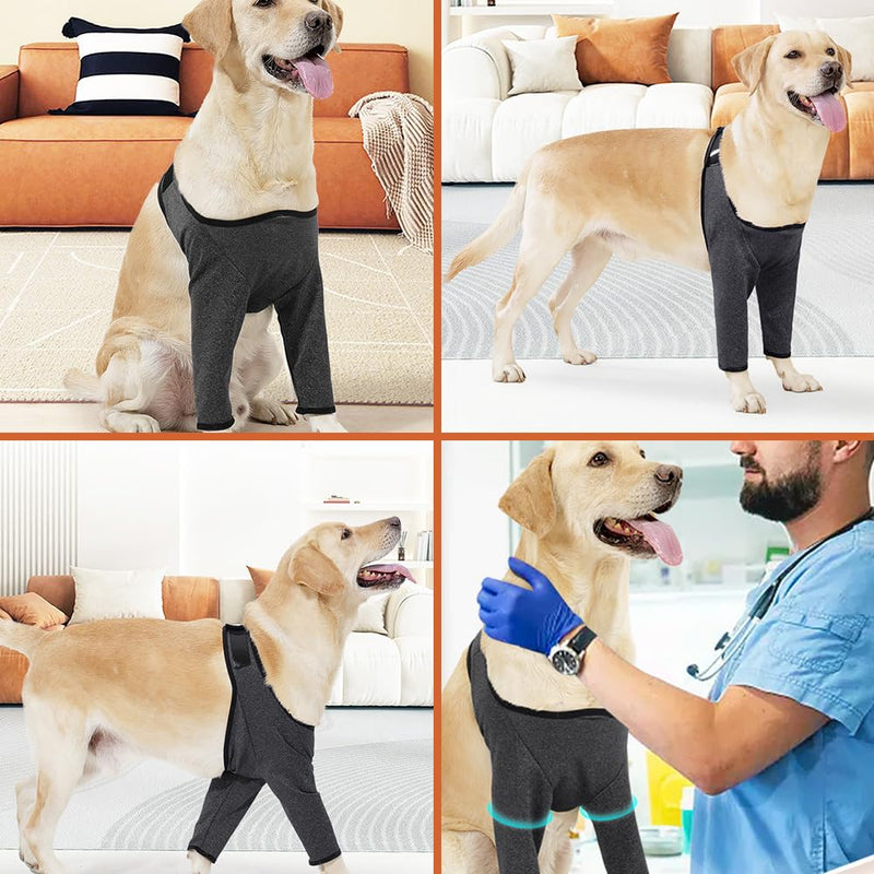 DONGKER Dog Elbow Protector, Breathable Dog Front Leg Surgery Recovery Sleeves With Magic Stickers for Pet Front Leg Injury Recover Sprains XXXL