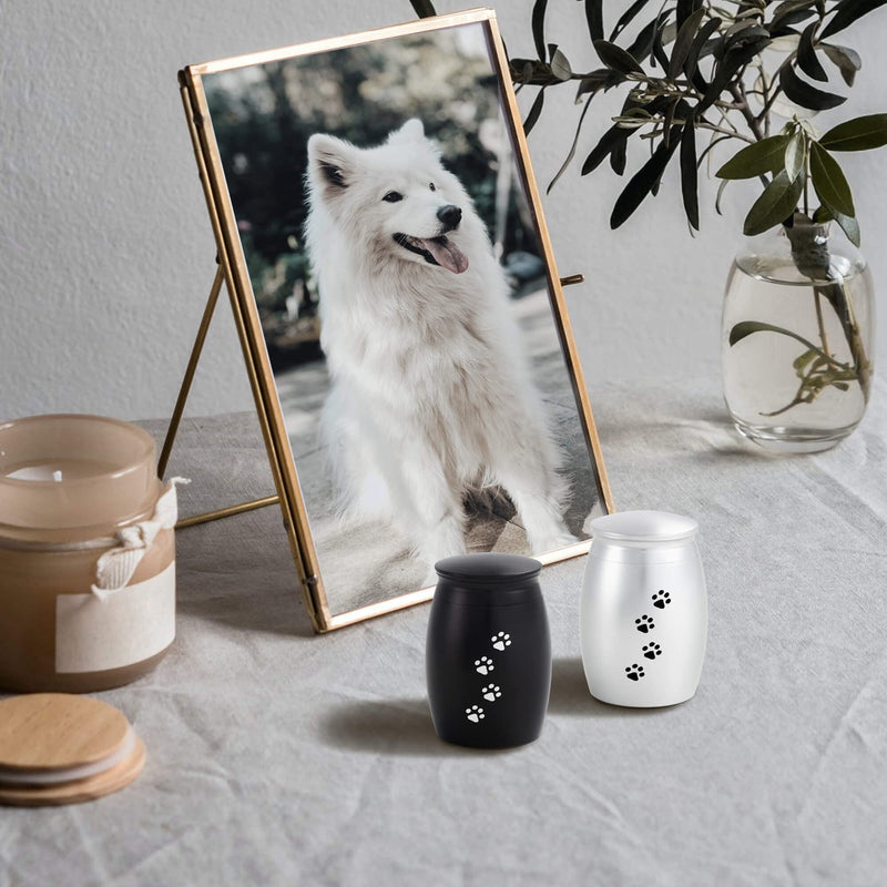 2.67 Inches Small Pet Urns for Dog Ashes Set of 2,Tiny Urn for Dog or Cats Ashes,Mini Pet Ashes Keepsake with Paw Print,Memorial Pet Cremation Urns - PawsPlanet Australia