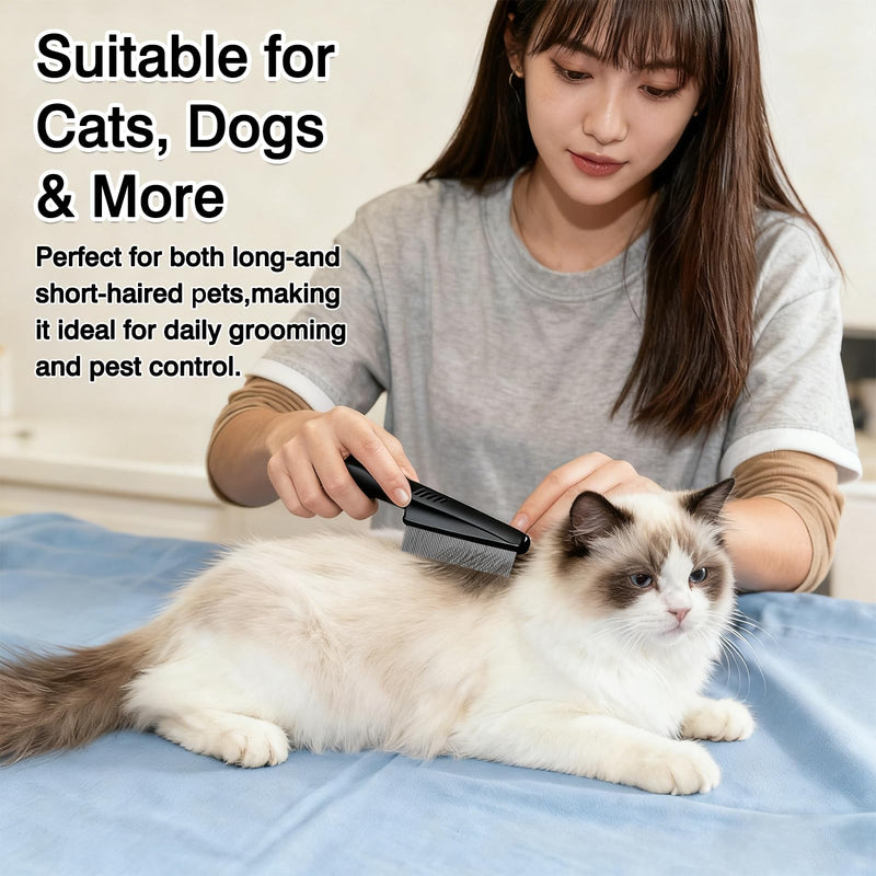 3-Pack Pet Flea Comb for Dogs and Cats, Fine-Tooth Lice and Flea Grooming Comb with Stainless Steel Pins and Ergonomic Non-Slip Handle - PawsPlanet Australia