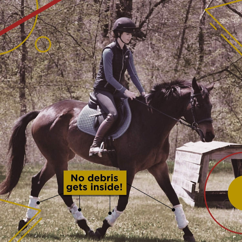 Kavallerie Classic Tendon Boots, Impact-Absorbing Material, Breathable & Evenly Distribute Pressure, Protect Tendon and Ligaments, Anti-Slip, Anti- Sore and Moisture Repellant Show Jumping Boots Support Boots(fleece), Black Medium
