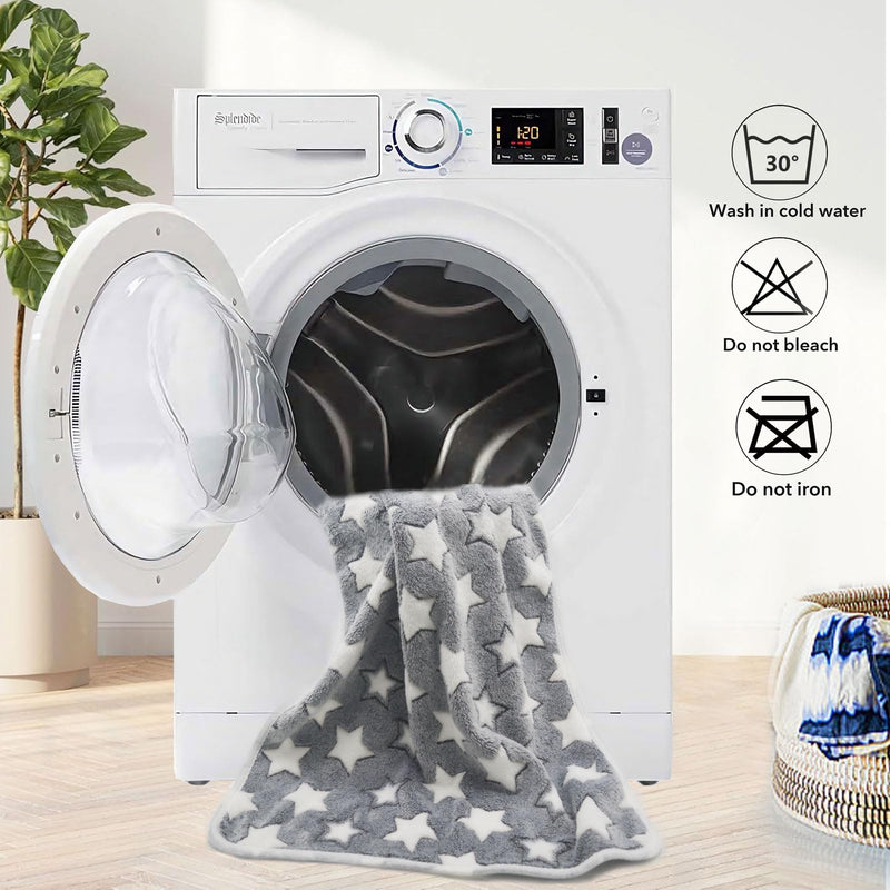 1 Pack 3 Puppy Blankets for Large Dogs Super Soft Warm Sleep Mat Grey Cute Print Fluffy Fleece Pet Throw Dog Blankets for Medium Dogs Cats,Star&Bone&Love-Large(40"x30") Large(40"x30") Bone/Love/Star - PawsPlanet Australia