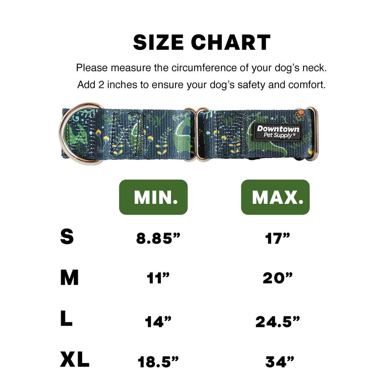 Downtown Pet Supply - Martingale Collar for Dogs - Dog Training Collar - Big, Wide & Thick Dog Collar - Escape-Proof, Weatherproof, Durable and Comfortable - Dino - Extra Large Dog Collar X-Large: 18.5"-34 - PawsPlanet Australia