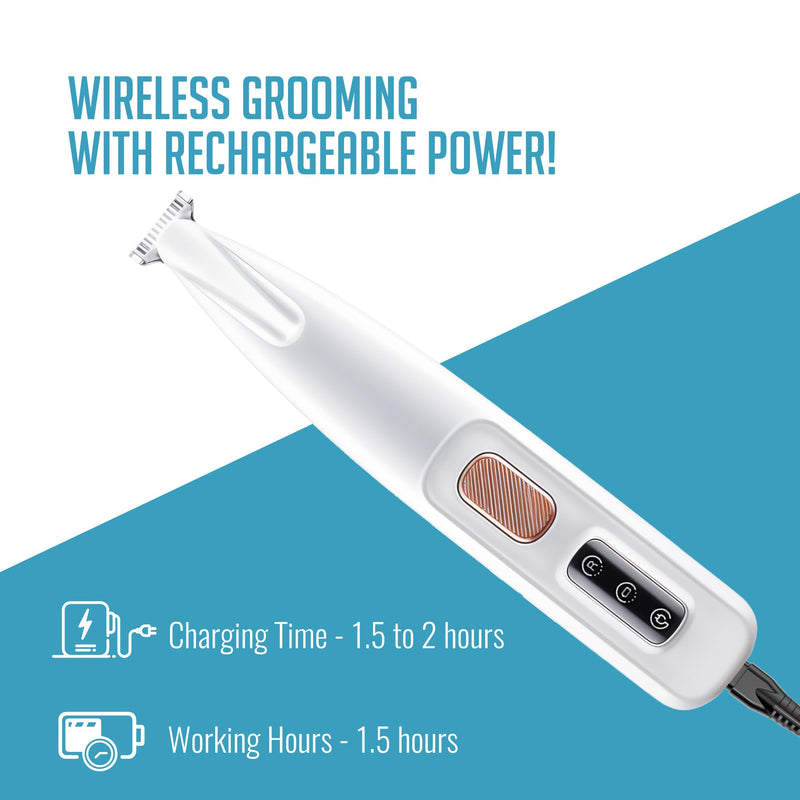 Dog Paw Grooming Trimmer Clippers - Cordless Electric Pet Easy Hair Trimming Shaver Kit with LED Light - Rechargeable Low Noise Shaving Clipper Tool for Puppy Dogs Cats Feet Paw Pads Toes Ears Face - PawsPlanet Australia