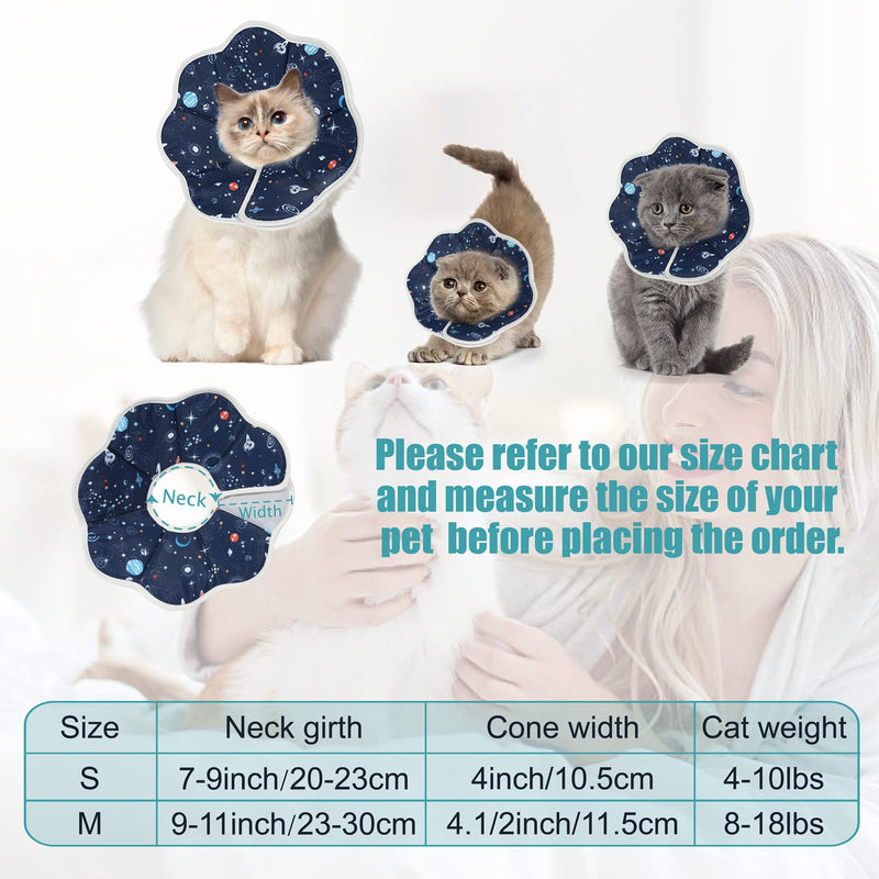 Cat Cone Collar Soft, Cat Cones After Surgery, Recovery Collars, Waterproof, Soft, Size Adjustable,Suitable for Bathing, Grooming, Preventing Scratching and Licking (M (Neck:9-11 in)) M (Neck:9-11 in) - PawsPlanet Australia