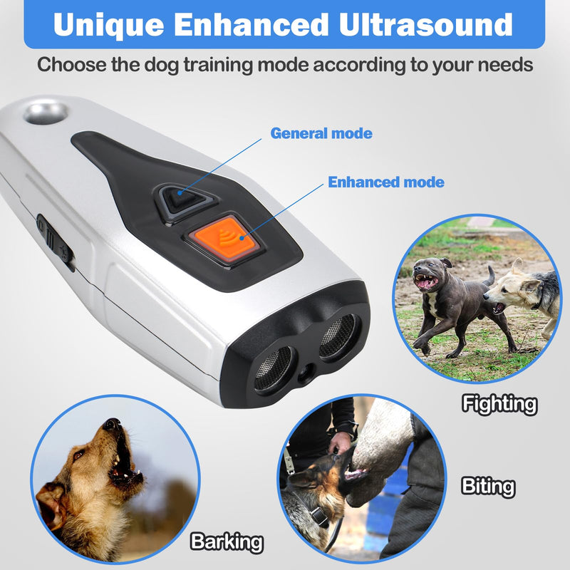 Dog Bark Deterrent Devices,3 in 1 Dual Sensor Anti Barking Device with Training/Deterrent Modes Dog Whistle to Stop Barking Ultrasonic Dog Barking Deterrent with LED Flashlight,Safe Dog Whistle - PawsPlanet Australia