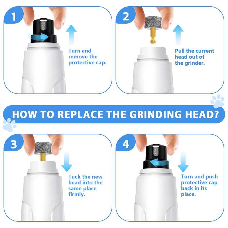 Dog Nail Grinder Wheels Heads Bits, Diamond Grinding Heads for Casfuy, LOPSIC, YABIFE, Primens, LuckyTail, boomki, Petsaunter and IREDOON -(Premium 6 Packs) - PawsPlanet Australia