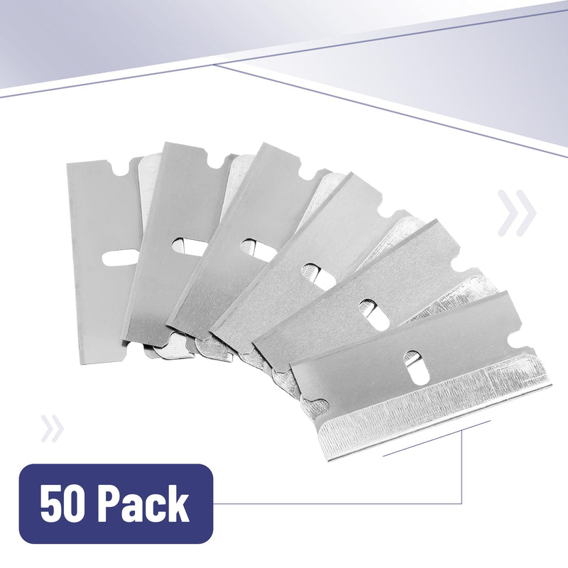 Bates- 50 pc Razor Blades, Flat Scraper Blades, One Edge Razor Blades 1 Count (Pack of 50) Silver - PawsPlanet Australia