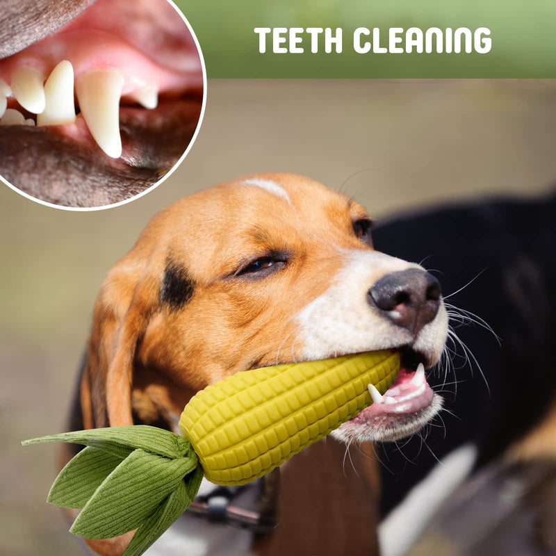 Dog Toys for Aggressive Chewers, Indestructible Tough Dog Toys for Large Dogs, Durable Squeaky Dog Chew Toys for Small Medium Dog Teeth Cleaning with Natural Rubber Yellow - PawsPlanet Australia