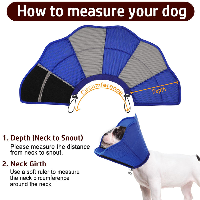 KOESON Soft Dog Cone for Dogs After Surgery, Adjustable Dog Cone Collar with Elastic Drawstring, Breathable Dog Recovery Cone Collar for Large Medium Small Dogs, Elizabethan Collar for Dog Blue XL X-Large - PawsPlanet Australia