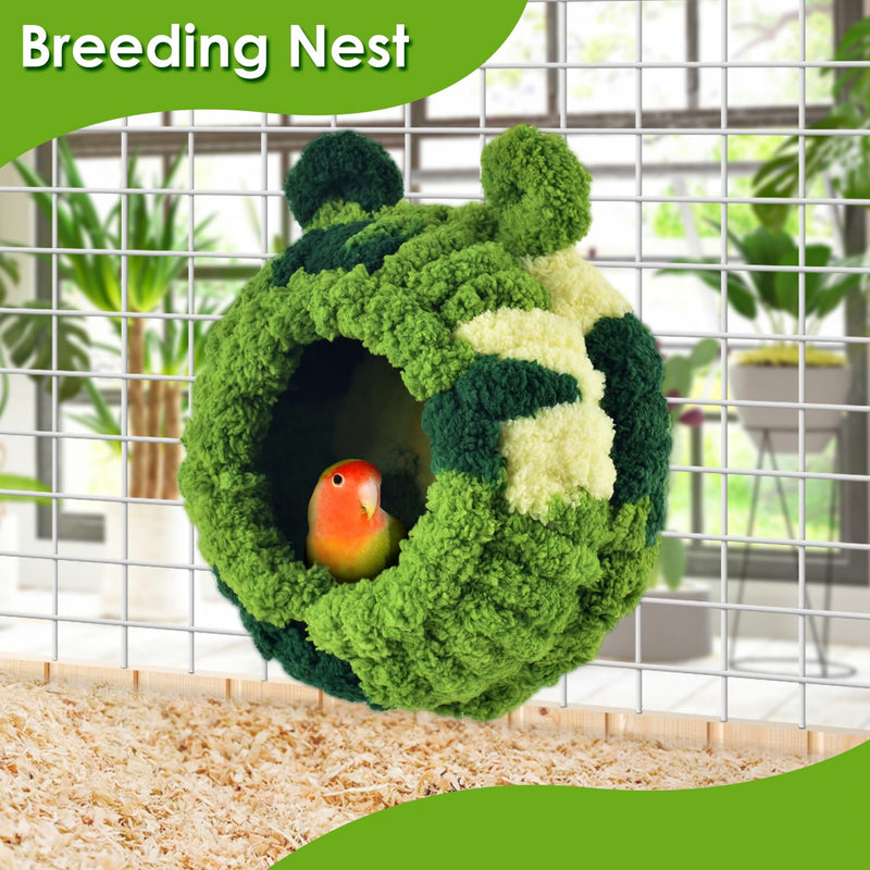 KATUMO Conure Nest, Bird Breeding House Cockatiel Snuggle Hut for Budgie, Parakeet, Cockatiel, Conure, Lovebird, Canary, Finch, Hamster, Small Pets L (Green)