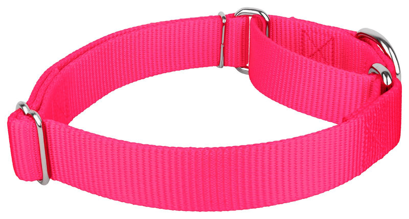 Country Brook Petz Martingale Dog Collar - Heavy-Duty Training Collar with No Buckle - Service Dog Collar for All Pups - Vibrant, Colorful Collection - Medium, Hot Pink Medium (Pack of 1) - PawsPlanet Australia