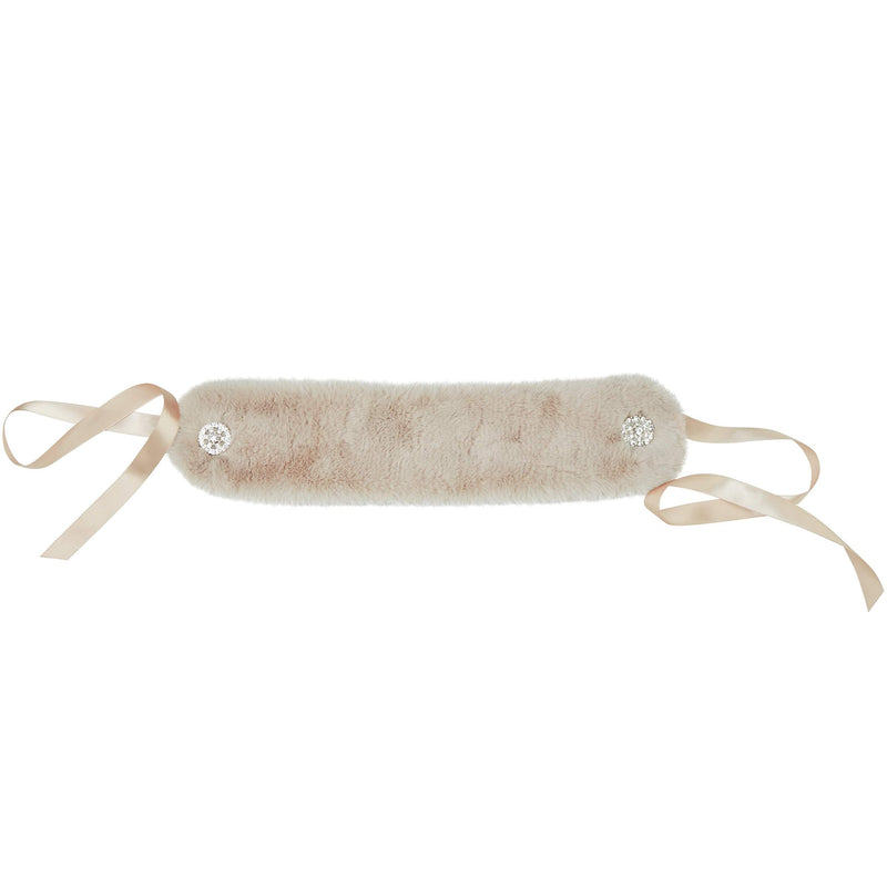 Blueberry Pet Soft & Comfy Peachy Beige Faux Fur Dog Scarf with Princess-Like Diamonds, Medium Medium (Pack of 1)
