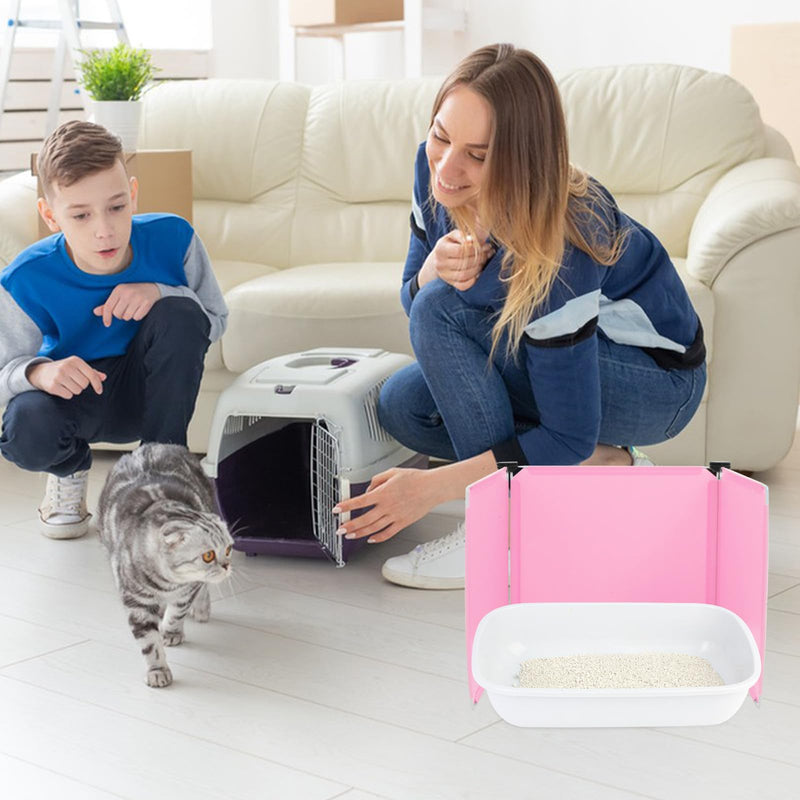 OUNONA Urine Protector Easy to Clean and Install for Cat Litter Boxes 3 Pieces Made of PP Plastic with Embossing and Black Clips for Households with Multiple Litter Boxes