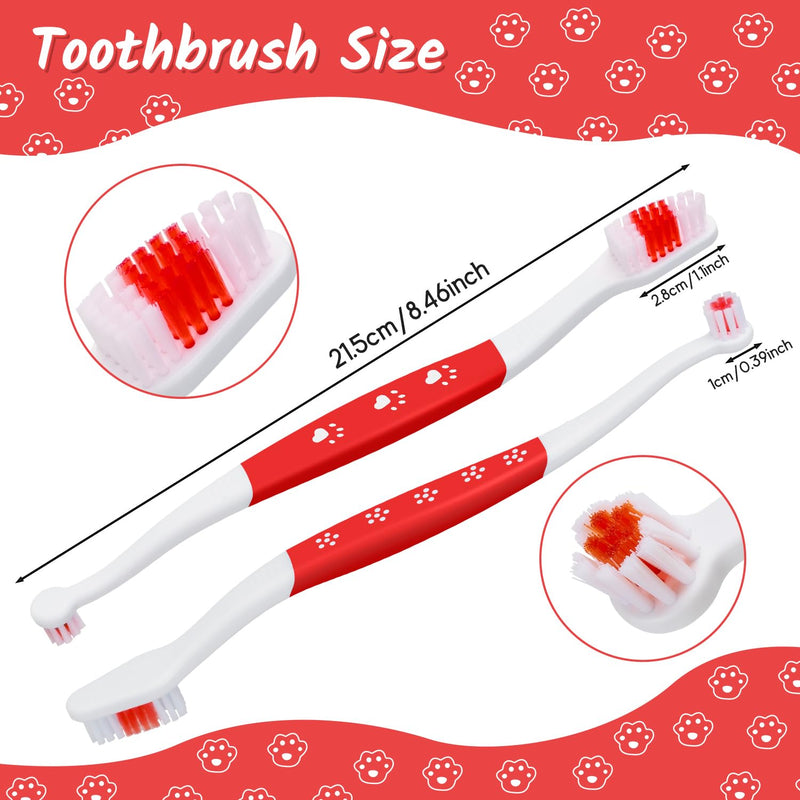 3 Pack Dog Toothbrush for Pet Small and Large Breed Dogs Cats with Soft Bristles, Dual Head Puppy Toothbrushes Kit in Bulk, Non Slip Individual Packing, 360 Easy Teeth Cleaning and Dental Care 3 Count (Mix) - PawsPlanet Australia