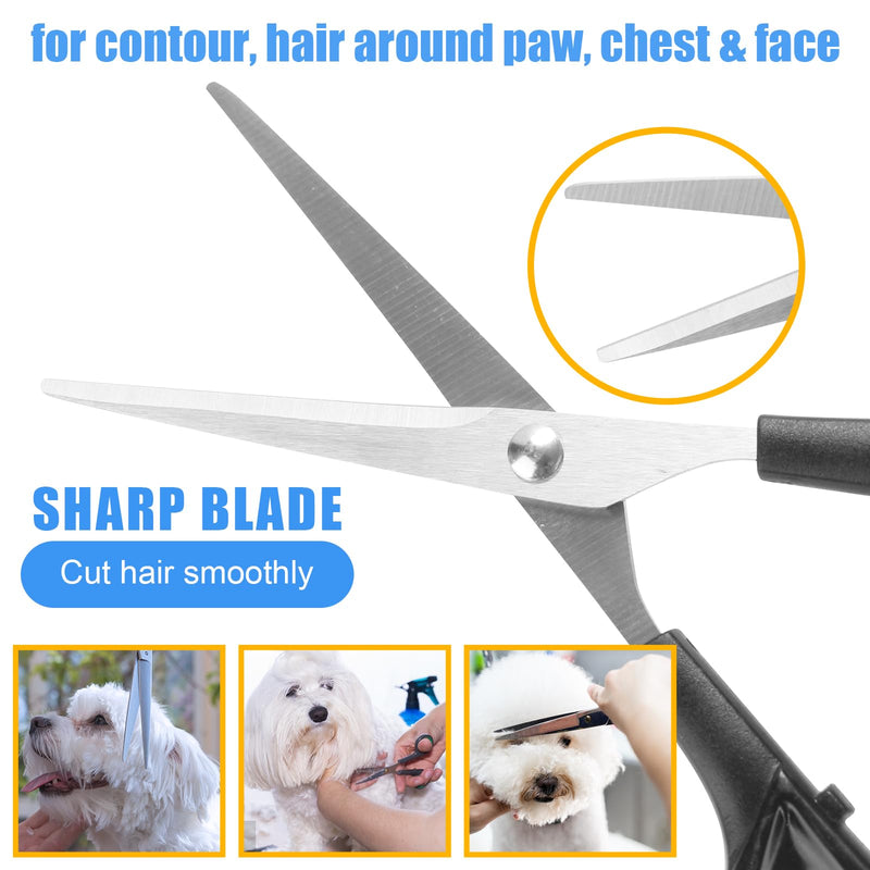 Pet Grooming Kit – Shedding Slicker Brush & Bath Massage Tool for Dogs, Cats, Puppies & Rabbits | Gentle, Easy-Clean Design for Healthy Coats & Relaxing Grooming 8 PCS Gray - PawsPlanet Australia