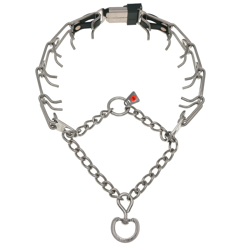 Herm Sprenger Dog Training Prong Collar with Quick Release ClicLock Buckle and Biothane Insert Stainless Steel No-Pull Collar Made in Germany (23in x 3.2mm Prongs (Neck Size up to19-20in)) 23in x 3.2mm(neck size up to19-20in)