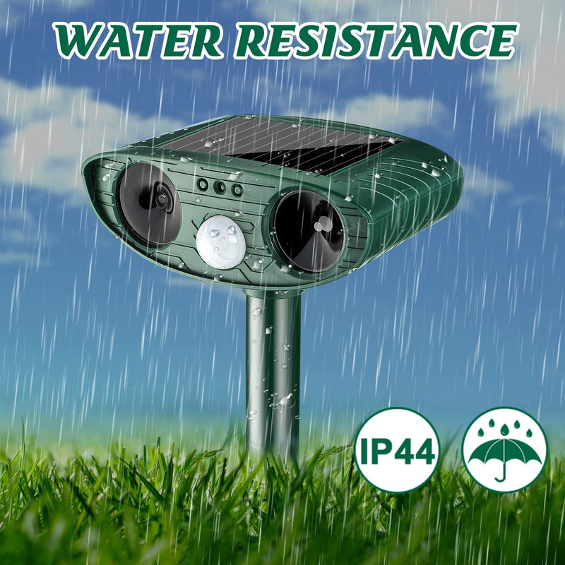 Ultrasonic Animal Repellent Outdoor Solar Powered Repeller Cat Dog Deer Deterrent Waterproof Motion Sensor Deterrent for Yard Garden Rabbit Squirrels Fox Pest (2, Green) 2 - PawsPlanet Australia