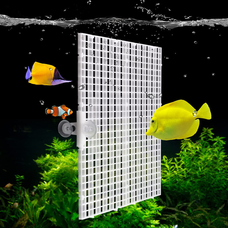 WEAVERBIRD 2Pcs Aquarium Divider Tray Plastic Grid Divider Tray Egg Crate for Aquarium Fish Tank Bottom Isolation, White